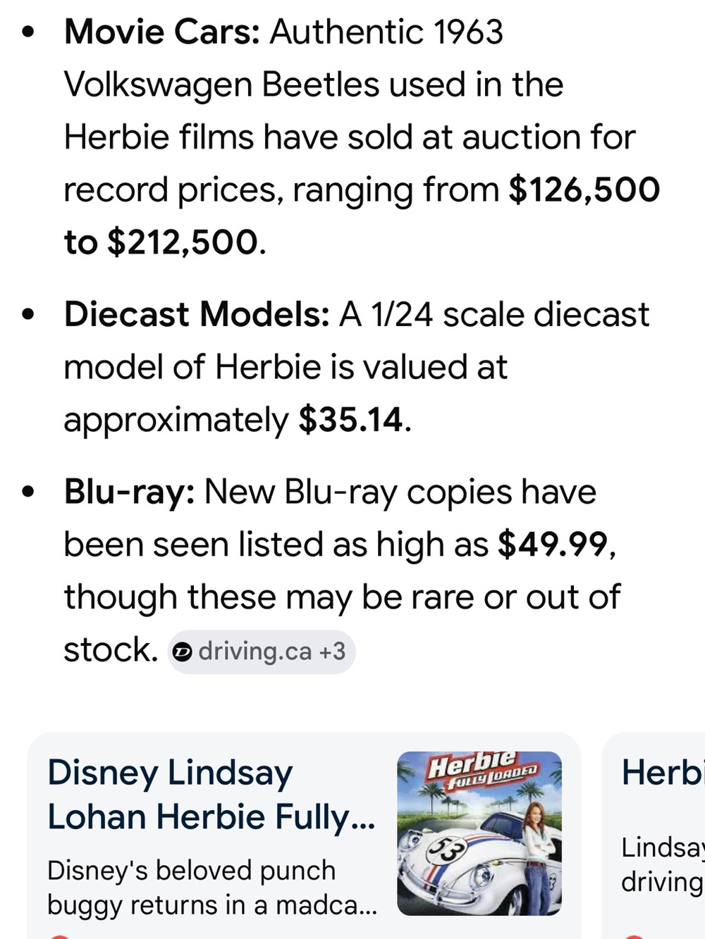 #2427**Herbie Fully Loaded (Walt Disney) DVD - White with Red & Blue Accents - Picture 7 of 16